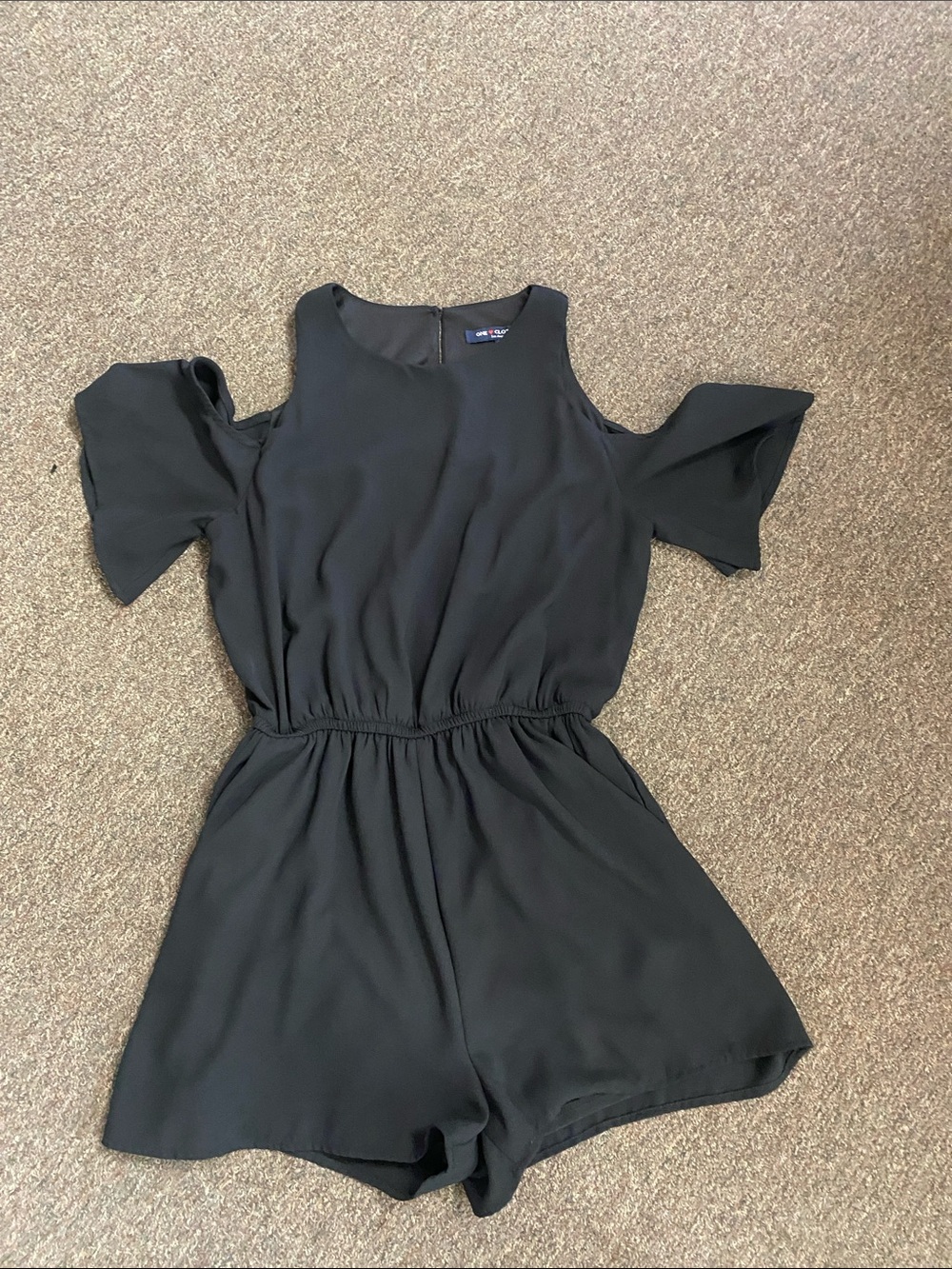 Black Cold-Shoulder Romper